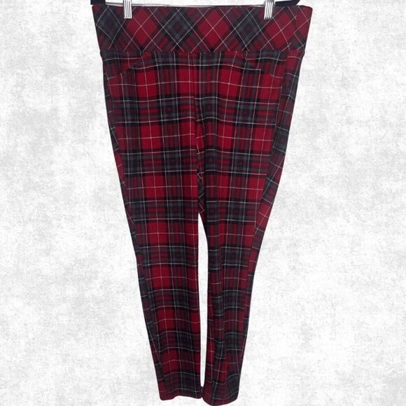 Torrid Pixie Red Plaid Pants – Size 1R – Grunge Punk Stretch Fit - Picture 4 of 6
